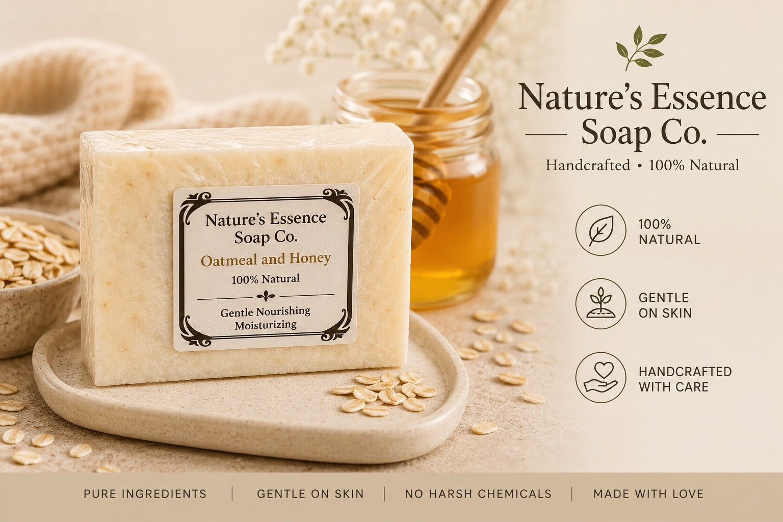 Oatmeal & Honey Bar Soap